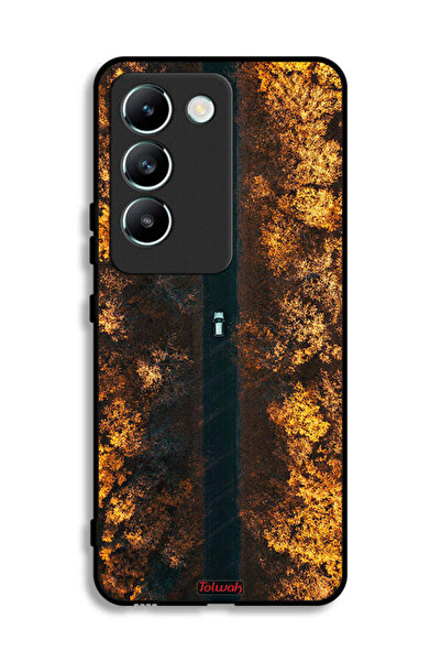 Tolwak غطاء حماية لهاتف Vivo Y100 4G بتصميم طريق في أشجار الخريف
