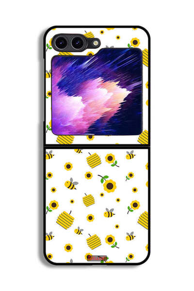 Tolwak غطاء حماية لهاتف سامسونج جالكسي زد فليب 6 بنقشة عباد الشمس والنحل
