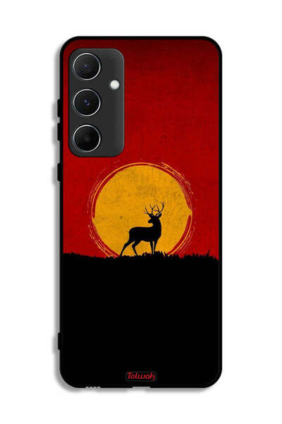 Tolwak Samsung Galaxy A55 5G Protective Case Cover Deer And Moon Artwork