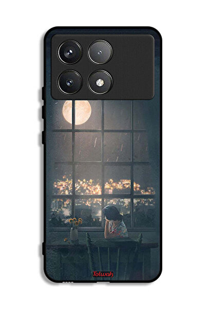 Tolwak Xiaomi Poco F6 Pro Protective Case Cover Looking At Moon Art