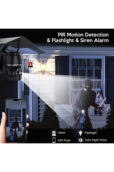 divendi-ro Outdoor 4MP SIM 4G 4MP solar surveillance camera, with motion sensor and solar panel, IR, black