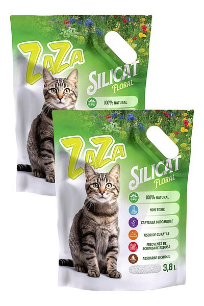 Zaza Silicate Floral Hygienic cat litter, 3.8 L x2 PCS