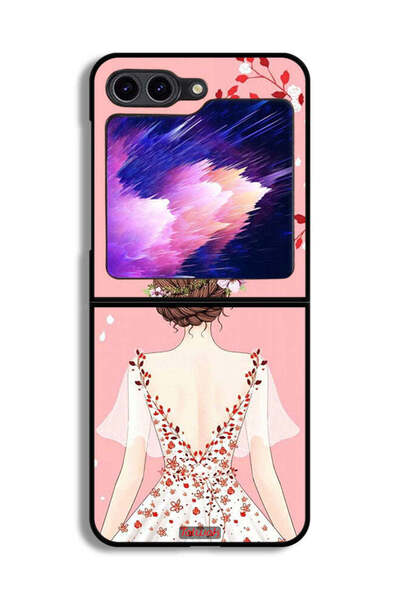 Tolwak غطاء حماية لهاتف سامسونج جالاكسي زد فليب 6 بتصميم فتاة واقفة