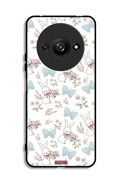Tolwak غطاء حماية لهاتف Xiaomi Redmi A3 4G بطبعة أرنب وفراشات