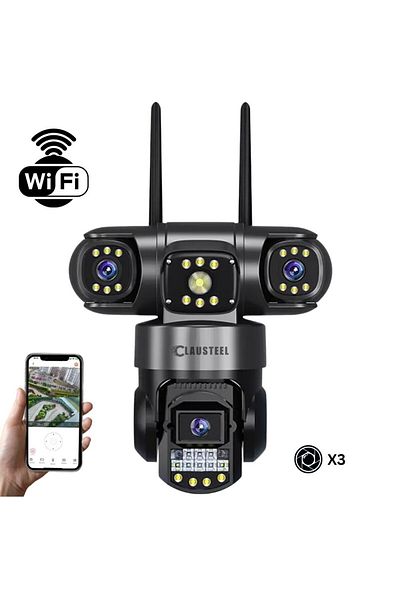 CLAUSTEEL Cameră de supraveghere 3 în 1, 6mp FullHD, wireless, portabilă