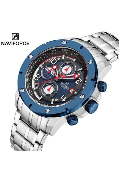 Naviforce Stylish Chronograph Watch for Men with Stainless Steel Bracelet