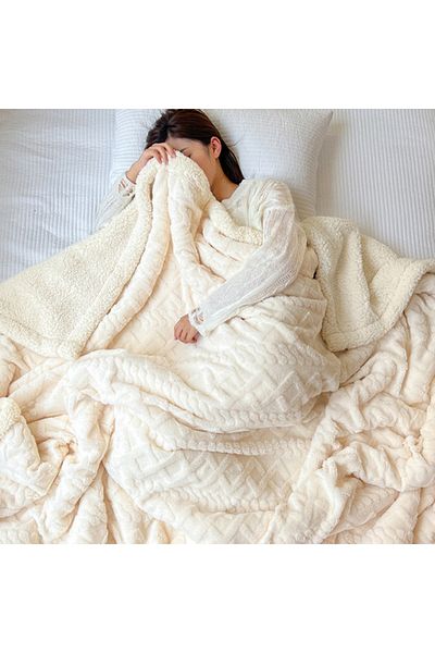 Generic Luxurious Extra Thick Reversible Jacquard Sherpa Blanket Factory Warm Soft Plush TAFU Fleece Jac