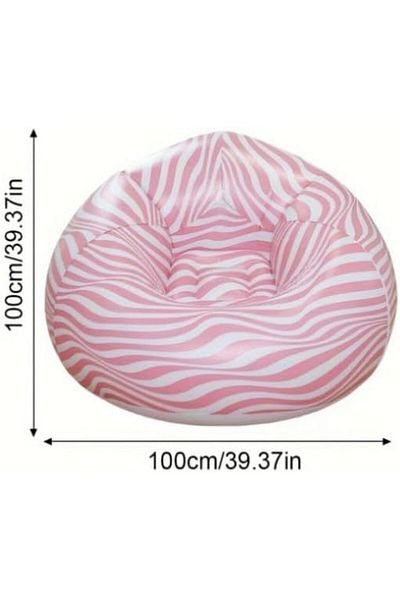 Generic ECVV® Stripe Inflatable Lounger Air Sofa Inflatable Chair For Vacation | Camping | Indoor Rest | 11