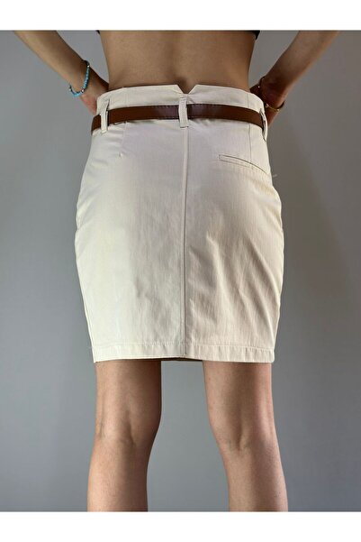 Gönülden Tasarım Women's Skirt with Pockets and Belt Size S