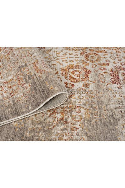 Moqa A Different Carpet Anadolu 4008 Gri Otantik Desenli Halı - Antialerjik, Pamuk Taban, 6 mm Hav Yüksekliği