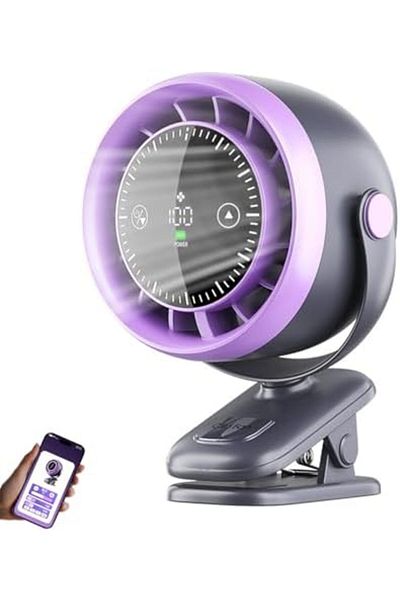 Shopi Portable Desk Fan, APP Remote control oscillation table fan with smart LED display, 4-in-1 USB fan,