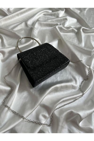 Mia Collection Χρυσό βραδινό φόρεμα Μοντέλο Τσάντα αρραβώνων Μαύρη
