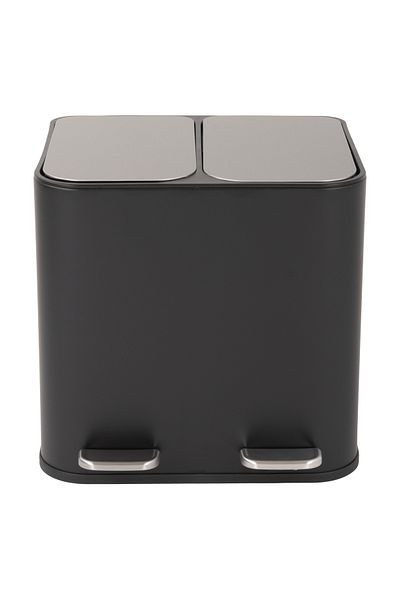 ORCHID SS BLACK 10L RECT DUAL BIN WITH SOFT CLOSE
