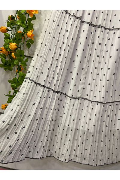 edu collection Polka Dot Chiffon Skirt with Lining