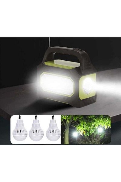 divendi-ro Camping solar kit GD-8073 Radio FM FM USB USB lantern powerbank 3 led bulbs