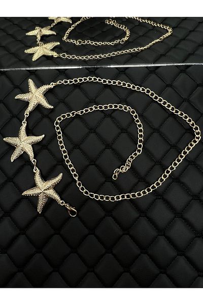 Descoin Gold/Star Accessory Chain Belt, Jacket Belt, Women's Belt