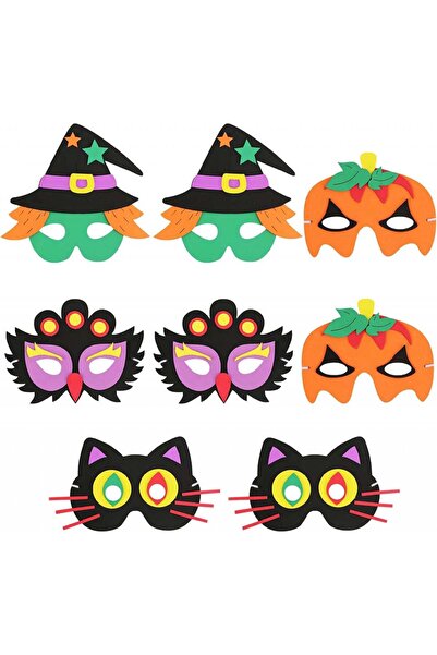 Zerhok Set de 8 măști de Halloween ZERHOK, spumă, multicolore