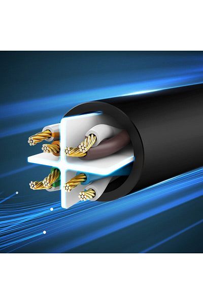 dalip Cablu de extensie retea de internet, din cupru placat cu aur, CAT6, 1000 Mpbs viteza, 10m lungime, N