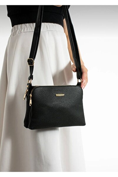 Sanmorris Kadın Çift Fermuar Bölmeli Ayarlanabilir Çapraz Askılı Küçük Boy Om...