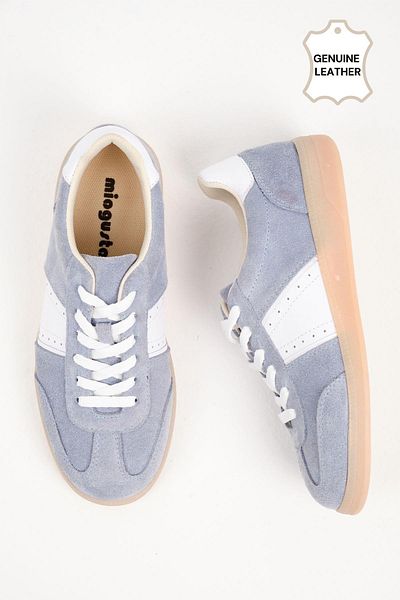 Mio Gusto Emilia Genuine Suede Ice Blue Colorwomen's Sports Shoes