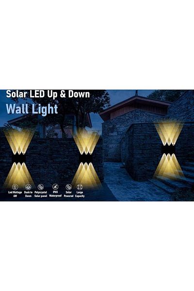 divendi-ro Solar powered, waterproof wall lamp for home and garden