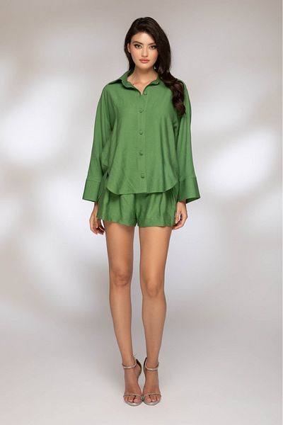 Atmosphere Fashion Green 2-piece linen suit