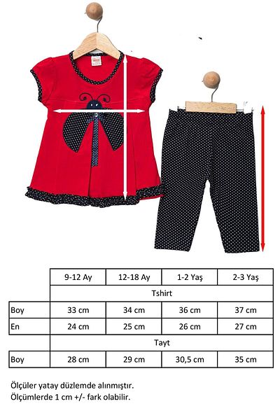 Trend Baby Kids Girl's Ladybug Tshirt Leggings Summer Set (with Hairband Gift) 9-12-18-24 Months Options