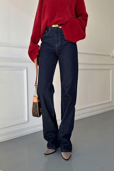MAGARDE Pantaloni originali cu picior tub - ALBASTRU ÎNCHIS