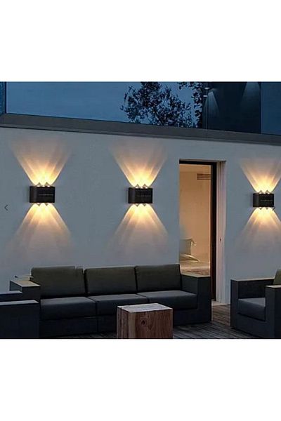 divendi-ro Set of 4 solar wall lamps YF 801 with 6 LEDs IP65