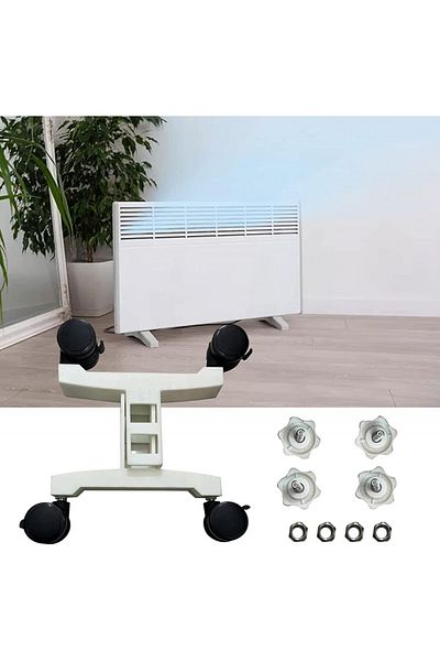PEEOED Set de 2 suporturi pentru încălzitor PEEOED, metal/plastic, alb/negru, 20 x 13 cm