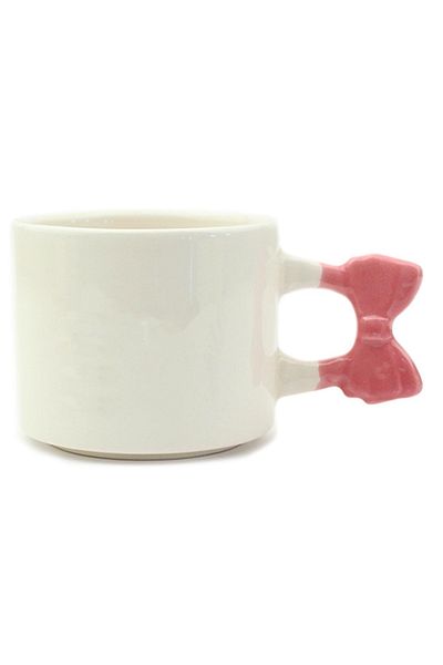 PALTO TASARIM I'M Just a Girl! Handmade Cream Shiny Ribbon Handle Mug - Handcrafted Gift Mug Cup Mug