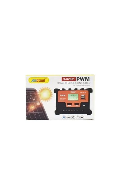 divendi-ro 10A solar charge controller with LCD display, solar panel controller, regulator - Black/Orange