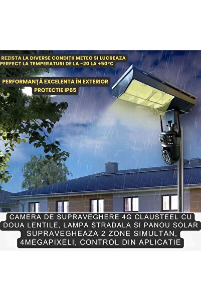 CLAUSTEEL 2in1 dual surveillance camera, 4G,16W solar panel, 16000 mAh