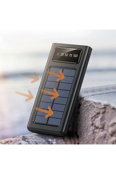 divendi-ro Universal Solar External Battery, 12000mAh, USB TypeC, micro USB and Lightning