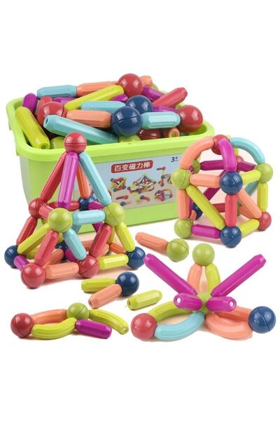 Blusmart Magnetic construction game, multicolor, 84 pieces