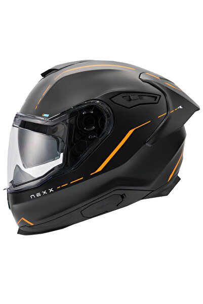 LS2 Y.100R REACT MAT SİYAH-TURUNCU KASK XL