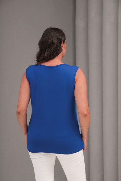 Esina Women's Viscose Zero Sleeve Embroidered Blouse