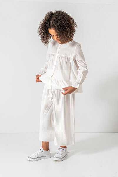 DFN Capri Pleated Trousers Scalloped/Embroidered Blouse/Shirt Gakım