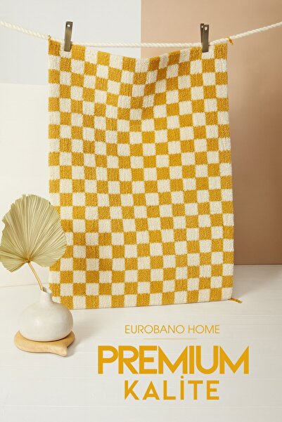 EUROBANO Premium Chess Dama Desen Kemik-Hardal Salon Oturma Odası Yatak Odası...