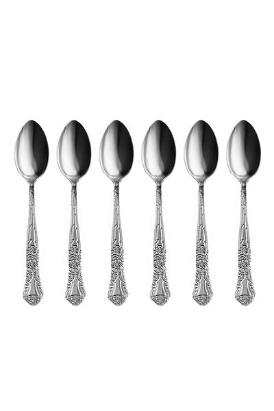 Kitchen Life Set of 6 Alah Stainless Steel Silver Engraved Tea Spoons