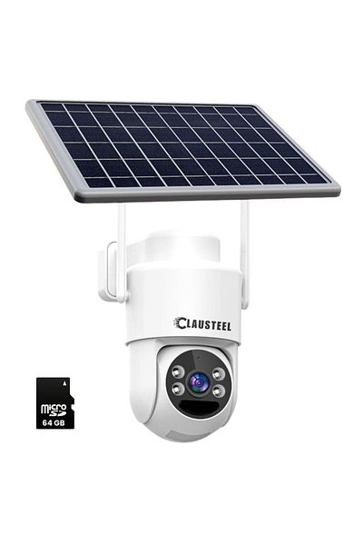 CLAUSTEEL surveillance camera with solar panel, 4 MP FullHD, Wireless, 6000 mAh