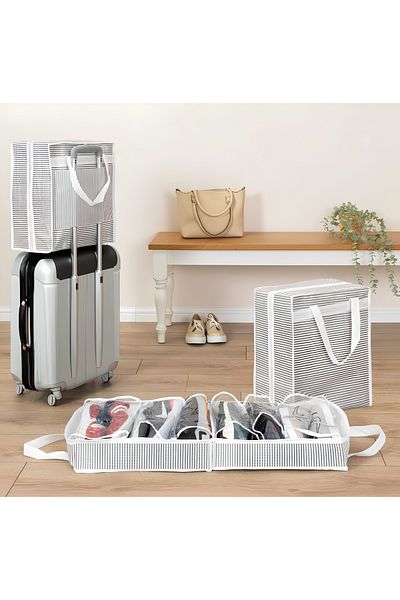 Tex Republic (3Pcs) Alas Suitcase Organizer Inside Shoe Storage/Carrying Bag Suitcase Hangable 40*35*22cm