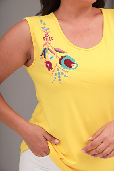 Esina Women's Viscose Zero Sleeve Embroidered Blouse