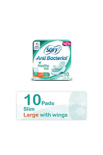 sofy Antibacterial, Slim 29cm, Large 10 Pieces White 29cm