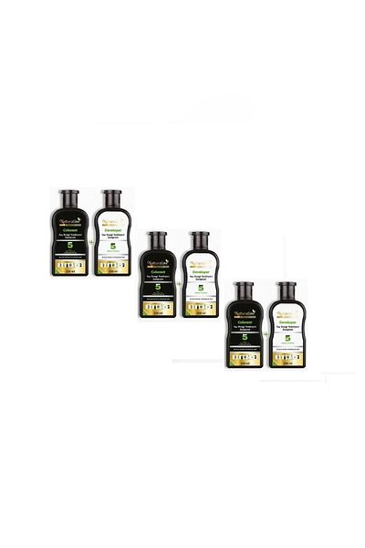 Naturaline Professional Hair Blackening Shampoo Hair Color Renewing Shampoo Unisex 3Pcs
