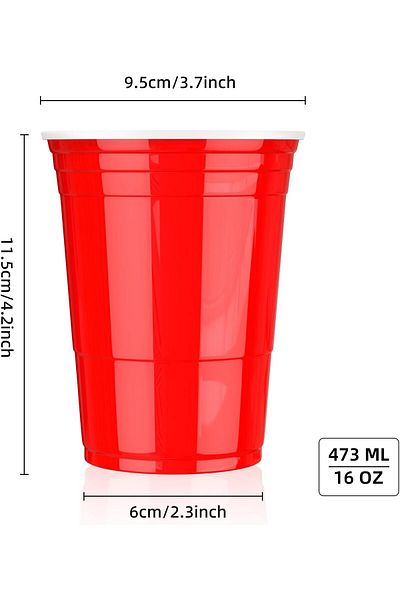VipDeluXe Aoluxlm Plastic Cup, Original American Red Cups 100 Units
