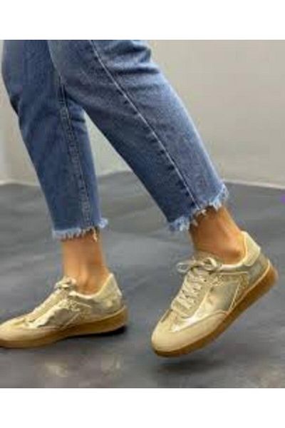 KİNDEP Pantofi sport pentru damă cu șireturi cu talpă anti-alunecare Kindep Sori Thermo GOLD