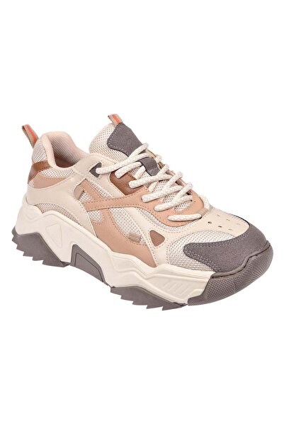 SMS Kadın Spor Ayakkabı Sneaker SMS-65137 BEJ KAHVE