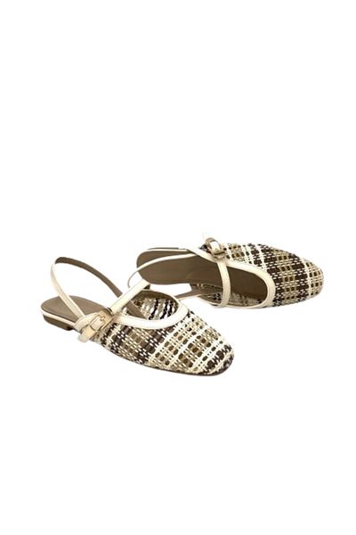 KİNDEP Kindep Closed Toe Women's Ballerinas Beige