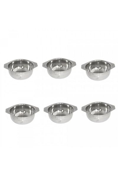 Raki Stainless steel bowl with handles RAKI 300ml 15x12x5cm, set of 6 pieces